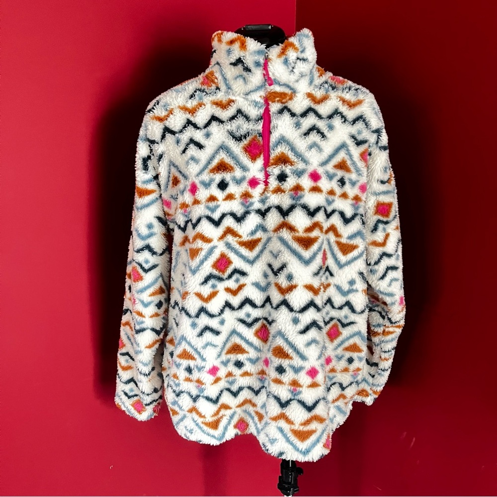 Eddie Bauer Aztec Fleece Pullover Sweatshirt